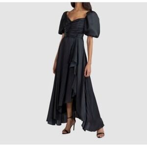 Shoshanna Midnight Women's Puff Sleeve Flowy Cocktail Evening Dress Black 12